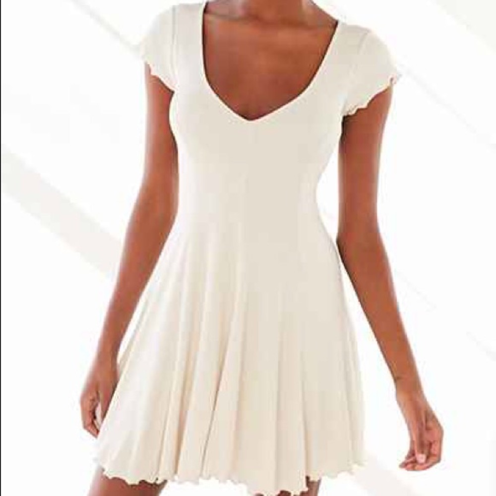 Kimchi blue sand dollar white ribbed dress size S